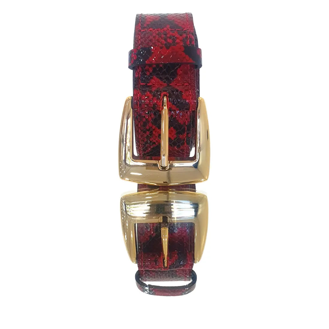 Cinto Couro Legítimo Vermelho Cobra (3,5cm Larg)