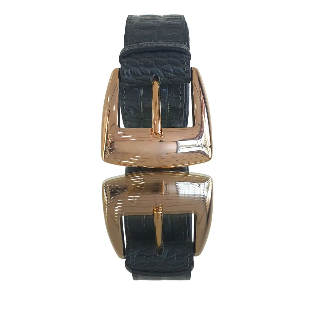 Cinto Couro Legítimo Verde Militar Croco (3,5cm Larg)