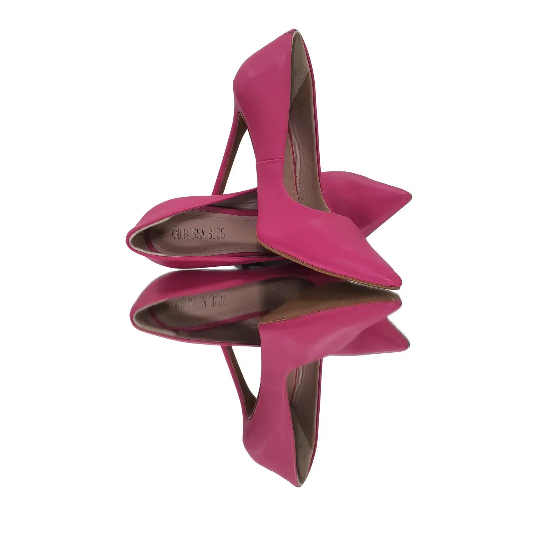 Scarpin Rosa Forte Fosco Salto Alto 12cm Sola Bege