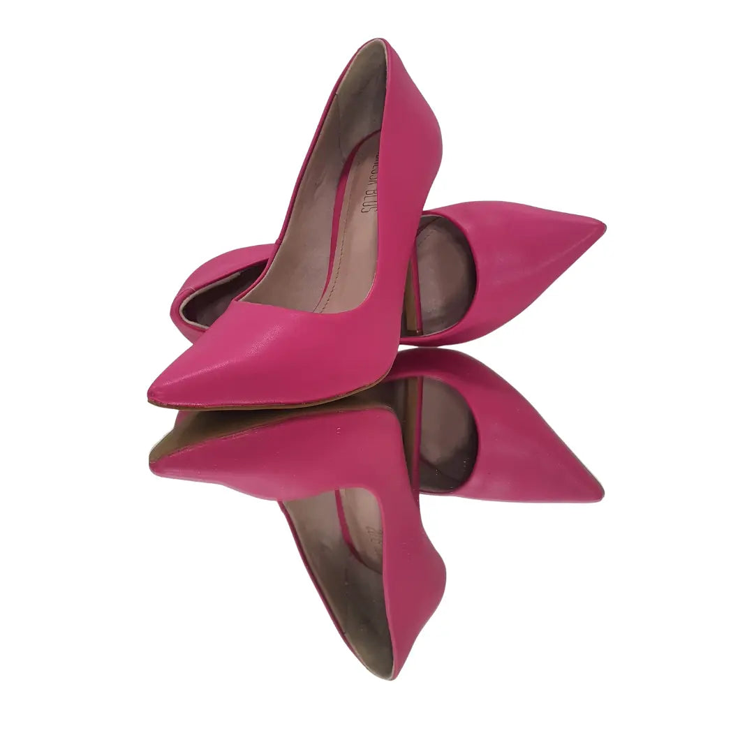 Scarpin Rosa Forte Fosco Salto Alto 12cm Sola Bege