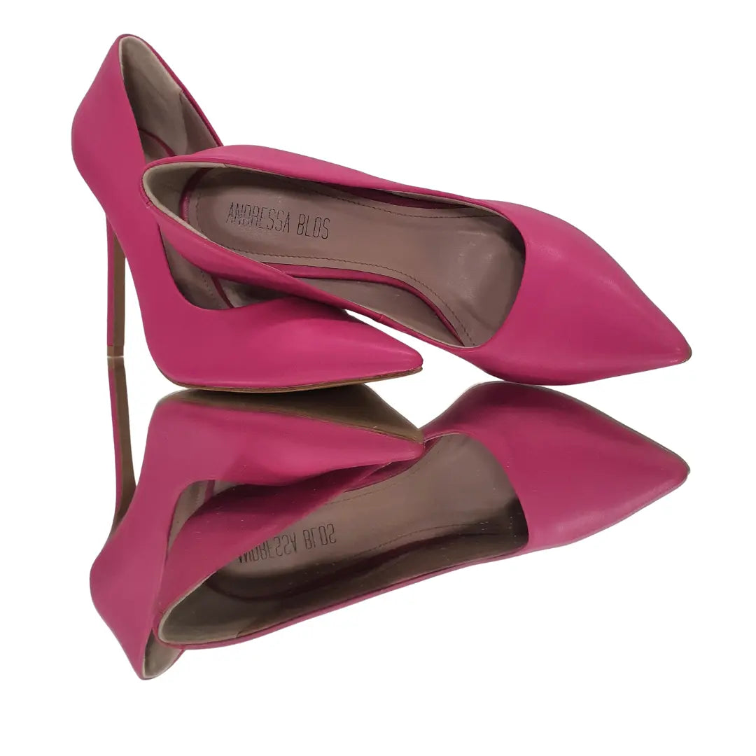 Scarpin Rosa Forte Fosco Salto Alto 12cm Sola Bege