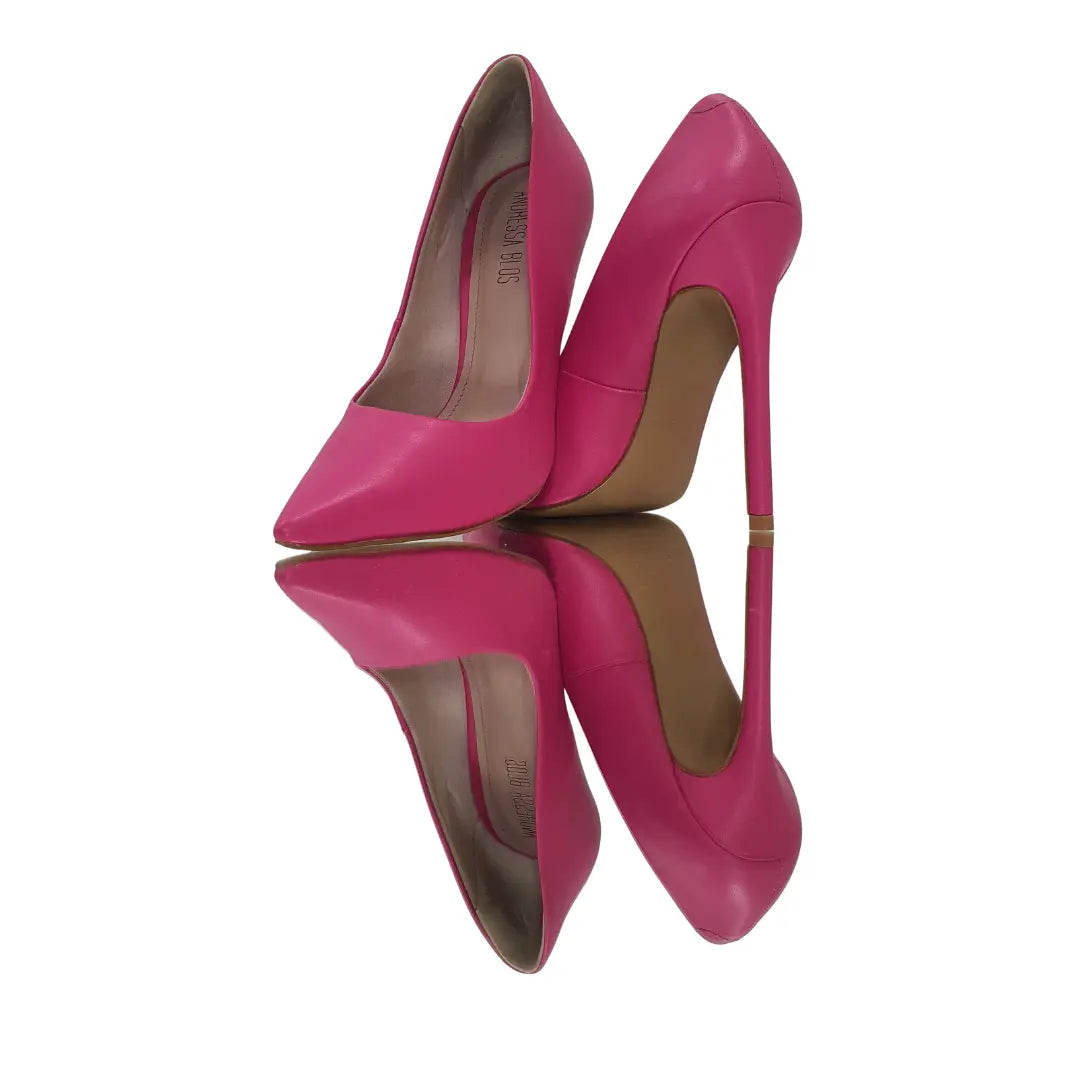 Scarpin Rosa Forte Fosco Salto Alto 12cm Sola Bege