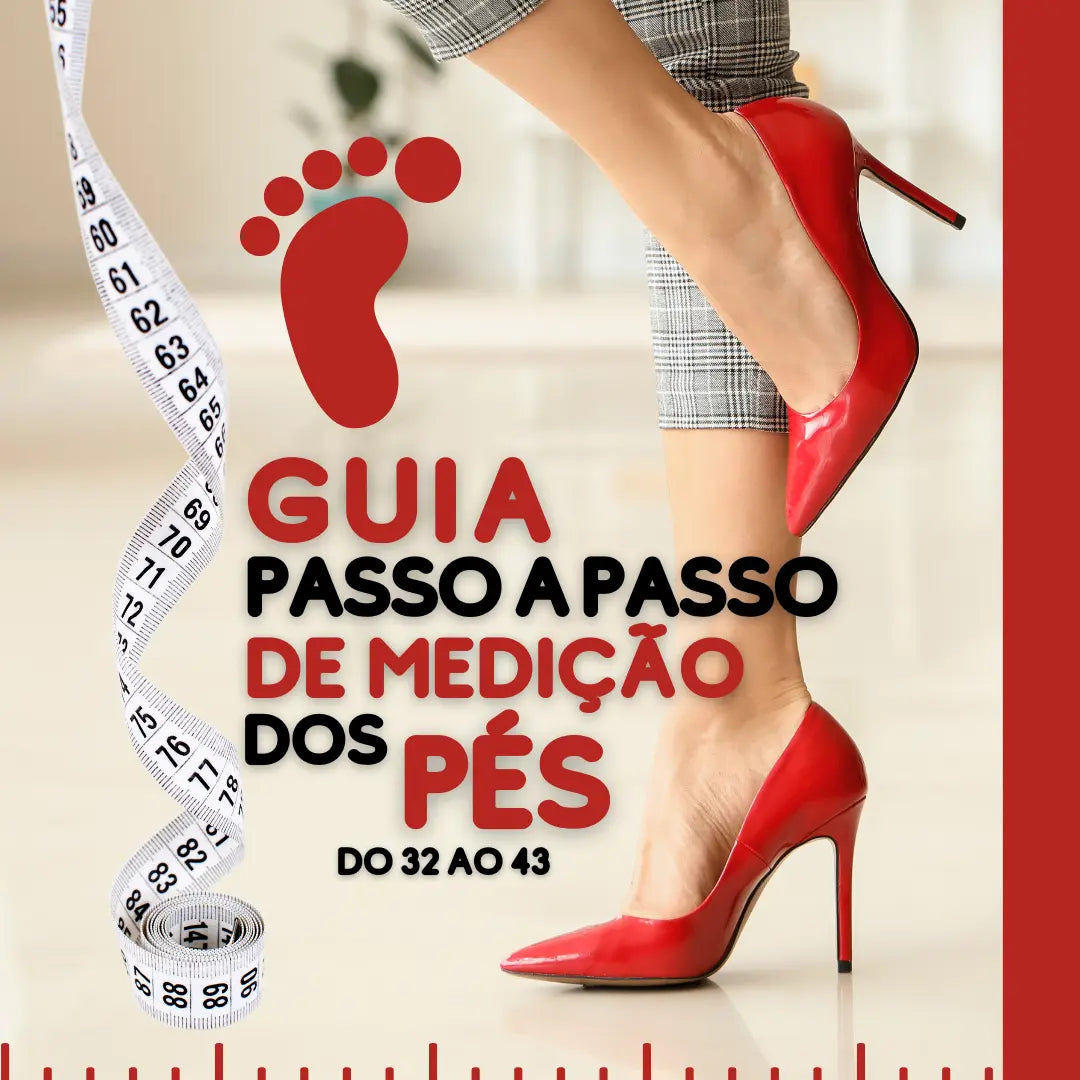 Guia Passo a Passo de Medição dos Pés do 32 ao 43