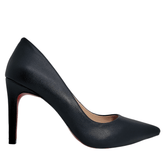 Scarpin Preto Fosco Salto Alto 10cm Sola Vermelha