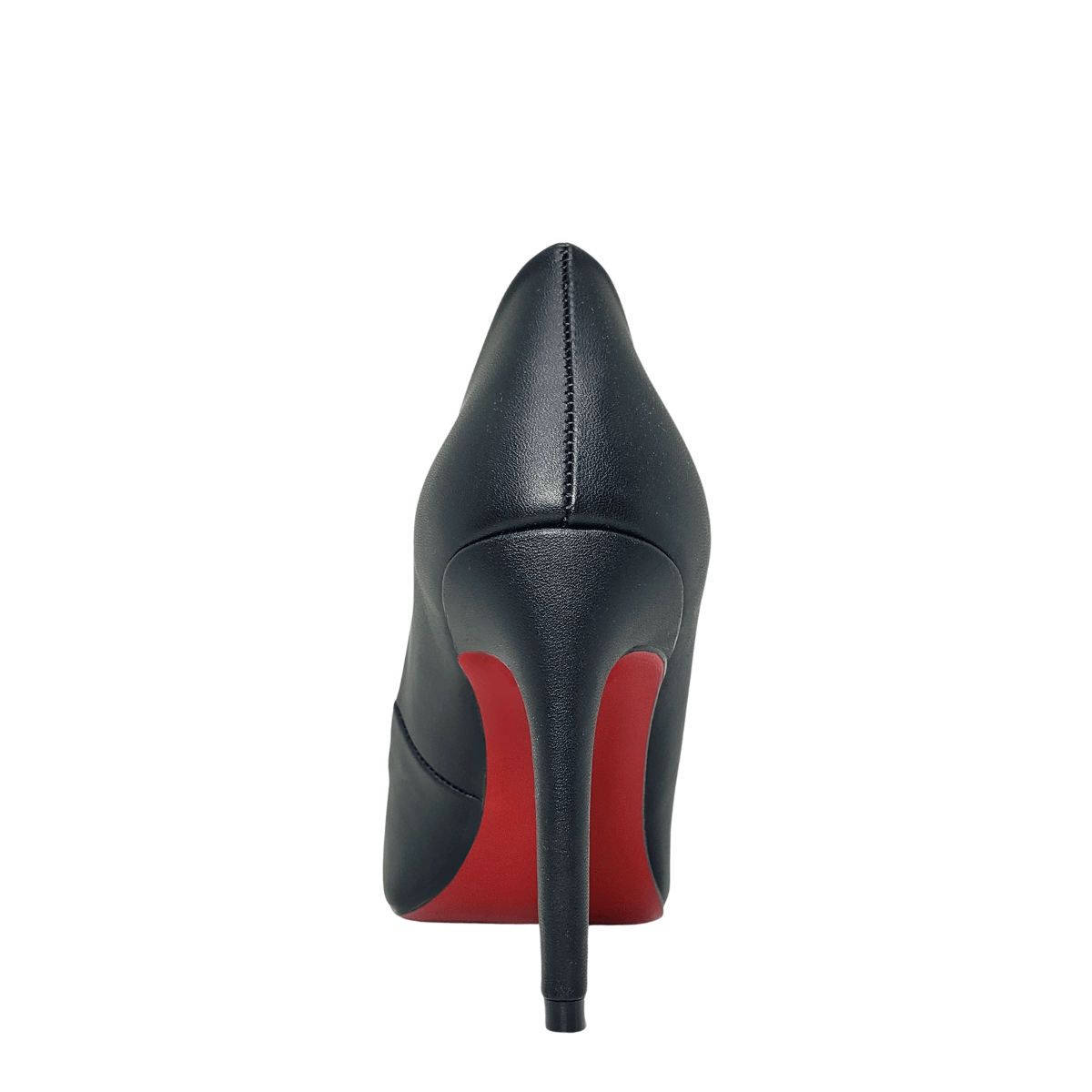 Scarpin Preto Fosco Salto Alto 10 cm Sola Vermelha