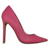 Scarpin Rosa Forte Fosco Salto Alto 12cm Sola Bege