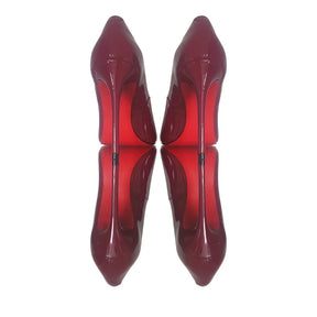 Scarpin Marsala Verniz Salto Alto 12cm Sola Vermelha