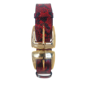 Cinto Couro Legítimo Vermelho Cobra (3,5cm Larg)