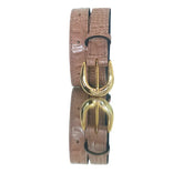 Cinto Couro Legítimo Nude Croco (2,5cm Larg)