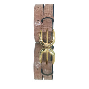 Cinto Couro Legítimo Nude Croco (2,5cm Larg)