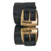 Cinto Couro Legítimo Preto Croco (3,5cm Larg)