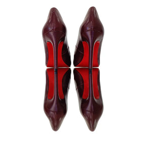 Scarpin Marsala Acetinado Salto Alto 10cm Sola Vermelha