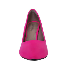 Scarpin Rosa Neon Salto Alto 12cm Sola Preta