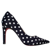 Scarpin Preto Poá Salto Alto 10cm Sola Vermelha