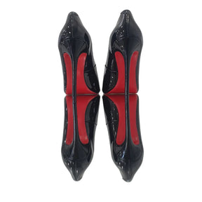 Scarpin Preto Verniz Salto Alto 12cm Sola Vermelha