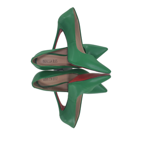 Scarpin Verde Bandeira Fosco Salto Alto 12cm Sola Vermelha