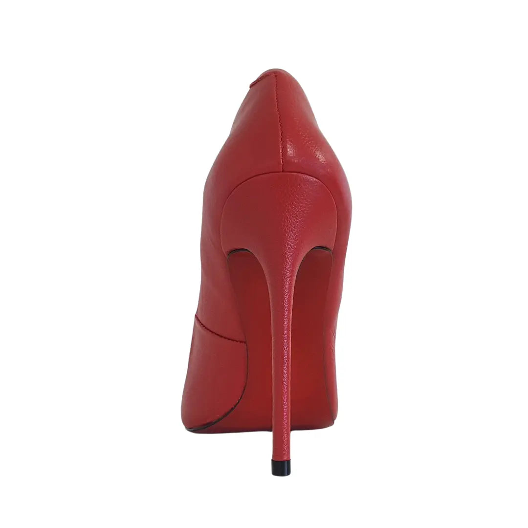 Scarpin Vermelho Fosco Salto Alto 12 cm Sola Vermelha