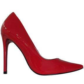 Scarpin Vermelho Verniz Salto Alto 12cm Sola Vermelha