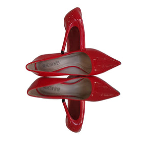 Scarpin Vermelho Verniz Salto Alto 12cm Sola Vermelha