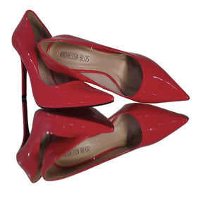 Scarpin Vermelho Verniz Salto Alto 12cm Sola Vermelha