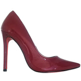 Scarpin Marsala Verniz Salto Alto 12cm Sola Vermelha