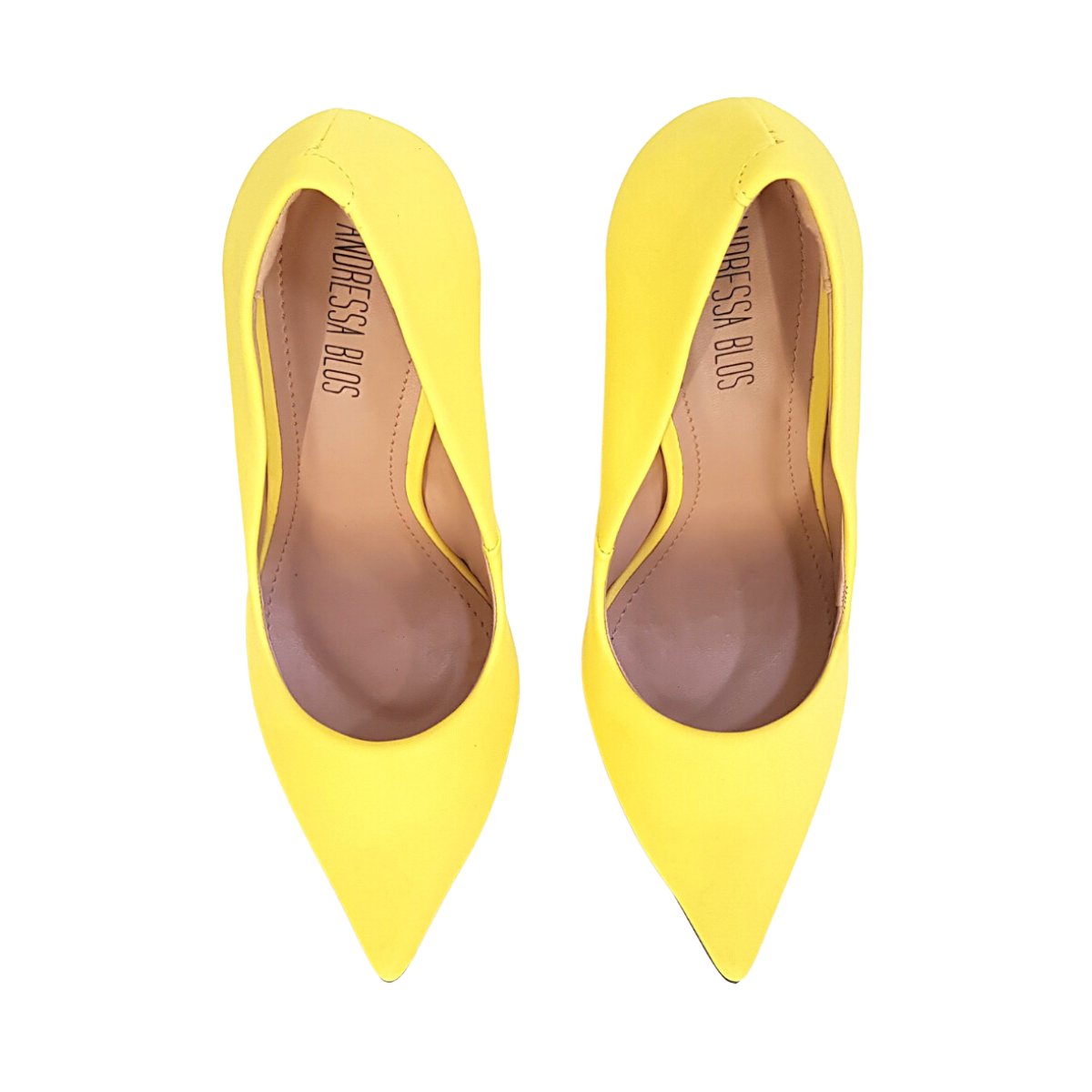 Scarpin Amarelo Fosco Salto Alto 12cm Sola Vermelha