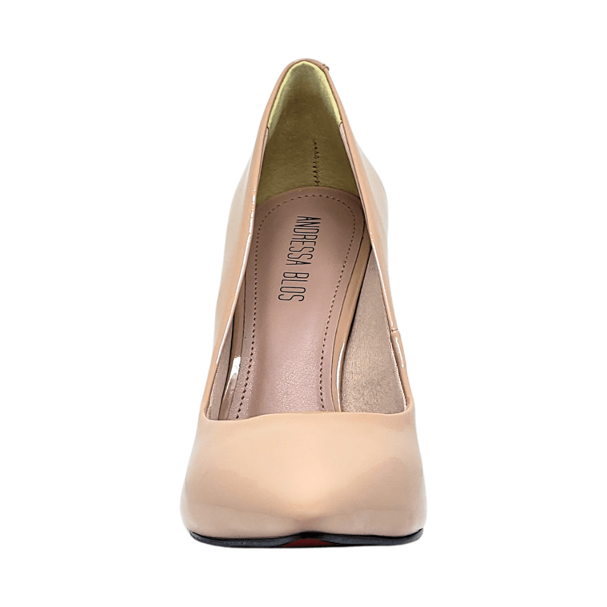 Scarpin Nude Verniz Salto Alto 12cm Sola Vermelha